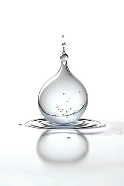 drop of water, white background, photorealistic