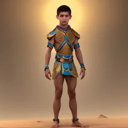 beautiful 12 year old arabic boy with curly hair and light blue eyes loincloth