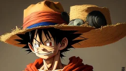goku with luffy hat