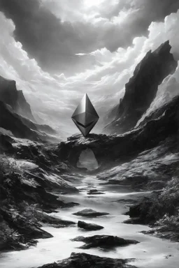 tom lee ethereum oracle of delphi seeing the future in the style of surrealism black and white