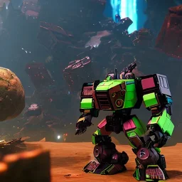 small mech in debris