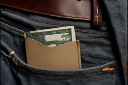 close up of jean pocket with card coming out of back pocket
