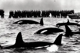 An orca army fighting in WW2 on D-Day