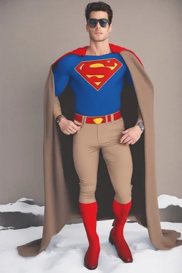 Men's Winter outfits inspired by Superman design beige tones