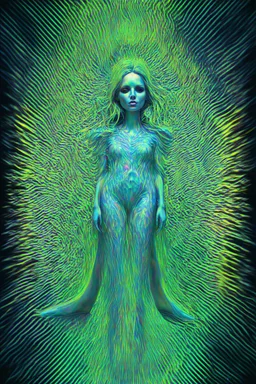 Piezoelectric personas on Marangoni flow patterns; lowbrow neo-surrealism with an otherworldly palette