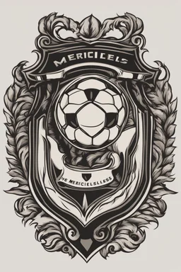 tegn et soccer logo med navnet "De Nådesløse"