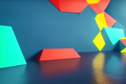 background simple colorful 3d geometric installation