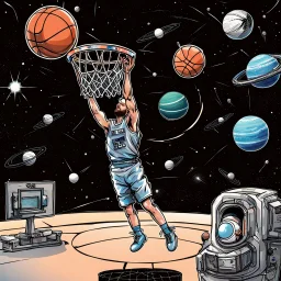 Playing basketball in outer space