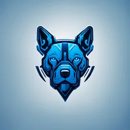 a a blue logo that looks like the cyborg dog