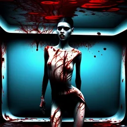 dead girl floating in pool of blood