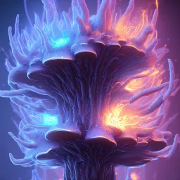 Spherical Frost metal magic armoured lightning Mycelium giant blob MUSHROOM flower stars SPACE lANDSCAPE BURNING IN BLUE FLAMES hellfire abyss math chaos runes