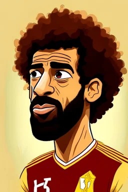 Mohamed Salah Egyptian football player ,cartoon 2d