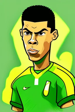 Ronaldo Brazilian soccer player cartoon 2d