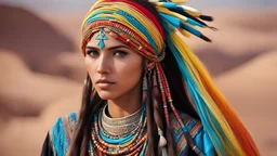 photo of a beautiful straight hair amazigh warrior women tribal