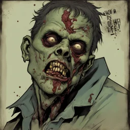 zombie, portrait,comic book, face,