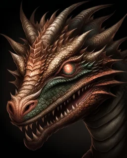 A scary dragon with a scarred eye