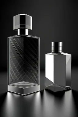 create mens perfume bottle design, unique and minimal parametric design