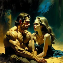 Digital painting. Drama. man and a beautifull woman
