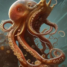 octopus, deep color, underworld, menacing, high quality, high detail, portrait