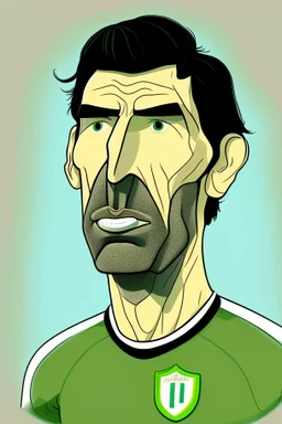 Gianluigi Buffon Italian football player ,cartoon 2d