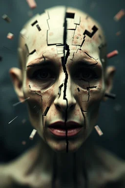 a blurry, distressing, haunting image of a fracturing mind