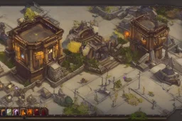 Torchlight 2 architecture made of stone and gold concept in overwatch