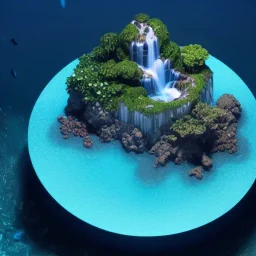 The Isometric Glass Tall Box Mini Model Little Real Island Mixed Water Fall Under Ocean Sunshine Summer Background Blue Sea, The Last Of Us / Avatar, Octane Render / ZBrush, Cinematic, IMAX Film, Nikon D750, 16K, Autostereoscopy, Anthropomorphic, Golden Ratio, Geometry, Symmetric, Depth Of Field, Highly Detailed, Ultra Realistic, Beautiful Lighting, Halfrear Lighting, Soft Light, Candoluminescence, Cast Shadow, Reflective, Glow, Translucent, Normal Map, Carbonated --testp