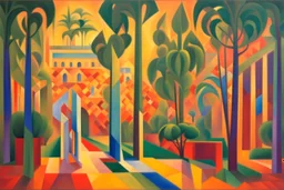 at night in the garden of the Palace of Good and Evil by artist "Tittynope",by artist "Georgy Kurasov", by artist "Albert Gleizes"