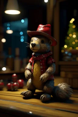 last Christmas adult star cowboy bear squirrel chat robot, bokeh like f/0.8, tilt-shift lens 8k, high detail, smooth render, down-light, unreal engine, prize winning, in the style of fallout 4