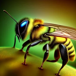 The Macro Bee, Image created by the author in Midjourney