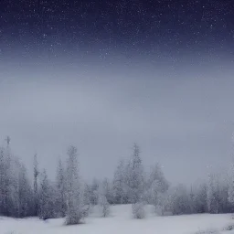 winter landscape, crystal, stars, dreamlike