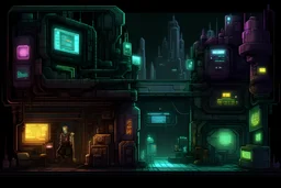glyphscape 2d computer game level cyberpunk bitcoin
