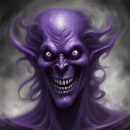 purple phantom. evil. dark. No detailed background.Magical. Epic. Dramatic, highly detailed, digital painting, masterpiece Negative: worst quality, blurry, bad quality, grayscale,malformed face, deformed, deformed face, deformations