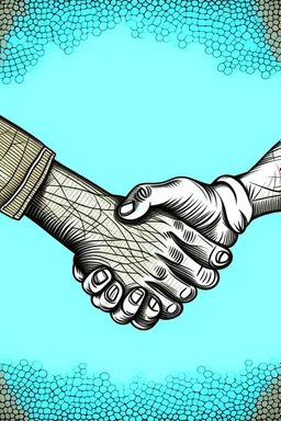 Handshake as a symbol of social help. colour ilustartion