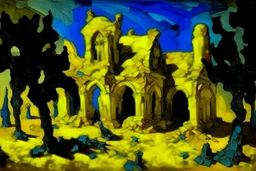 Yellow light angelic ruins painted by Vincent van Gogh