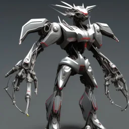 Mecha with metal spider legs his hands are machine guns. Driver is animal