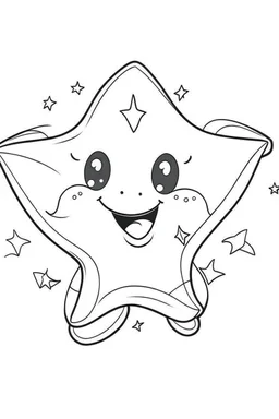 outline art for cute Star coloring pages with sitch, white background, Sketch style, full body, only use outline, toddlers style, clean line art, white background, no shadows and clear and well outlined.