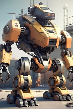 builder robot, big, futuristic