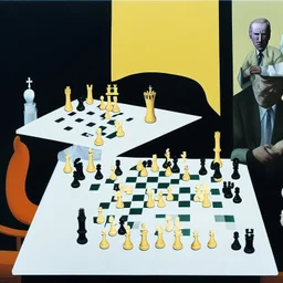 Complex Surgical Instruments,Putin,President Xi jinping,Joe Biden Play Chess with a Newborn Boy,absolute order,black background,surrealism,minimalism,Painting By Adrian Ghenie,Michelangelo,Rene Magritte,Lucian Freud,Salvador Dali,Pablo Picasso