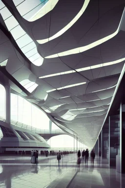 modern futuristic architectural design of Airports in 2100