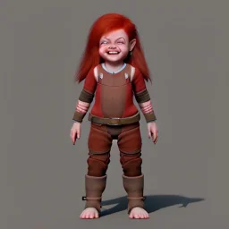 Full body Red hair halfling girl