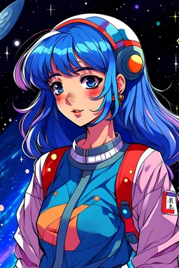 space anime girl in 90's anime style