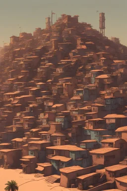 Make a favela looking city inspired by dune and game of thrones