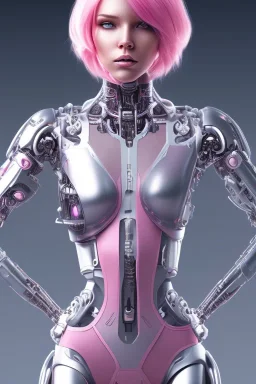 cyborg, pink hair,seven