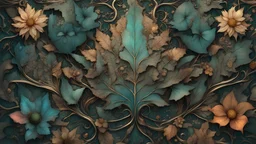 "Intricate illuminated sparkling metal leaves and flower, breathtaking borderland fantasycore artwork by Android Jones, Jean Baptiste monge, Alberto Seveso, Erin Hanson, Jeremy Mann. maximalist highly detailed and intricate professional_photography, a masterpiece, 8k resolution concept art, Artstation, triadic colors, Unreal Engine 5, cgsociety"