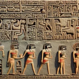 mix between maya glyphs and hieroglyphs