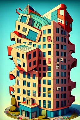 cartoon de rompecabezas construyendoze