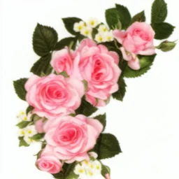 Pink roses, crisp detail, photograph