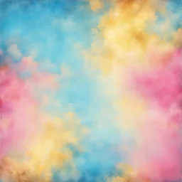 Hyper Realistic Sky-Blue, Pink, Golden, Light-Yellow Multicolor Grungy Background