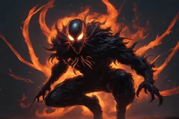 grendel in 8k solo leveling shadow artstyle, spider symbiote them, neon effect, full body, fire and ice, apocalypse, intricate details, highly detailed, high details, detailed portrait, masterpiece,ultra detailed, ultra quality